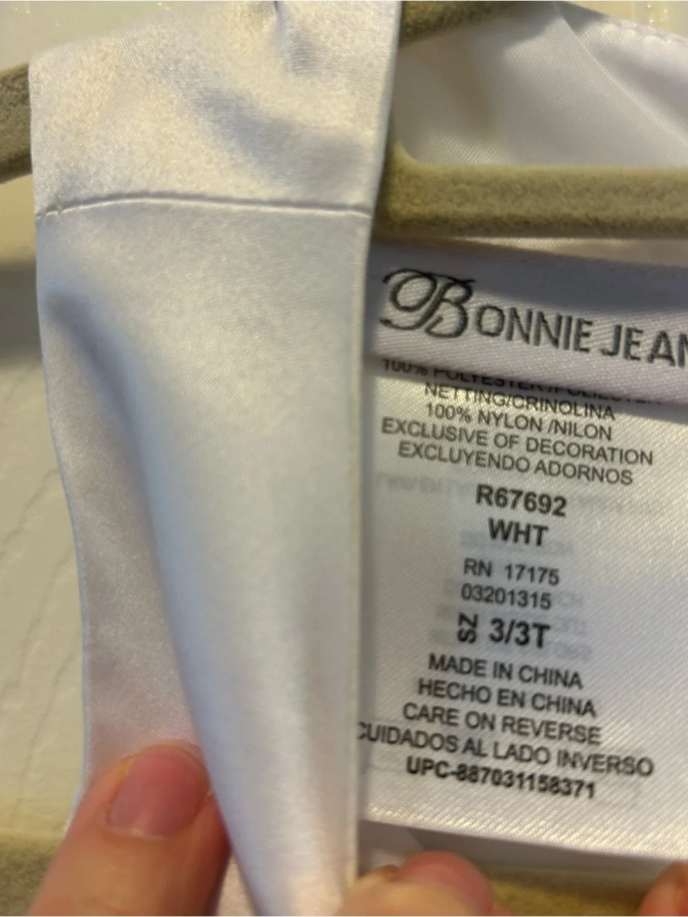 Bonnie Jean White Floral Rosette Girls' Formal Dress